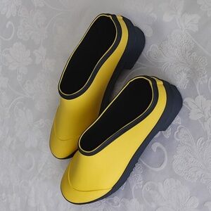 CPP Women's Rubber Rain Gardening Shoes US8, EUR40, Yellow&Black w/ Steel Shank
